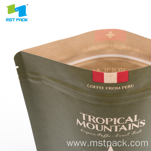 Kraft Paper Stand Up Coffee Bag With Printing